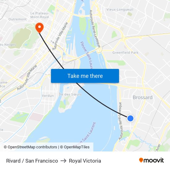 Rivard / San Francisco to Royal Victoria map