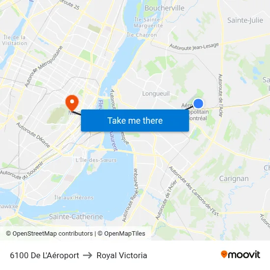 6100 De L'Aéroport to Royal Victoria map
