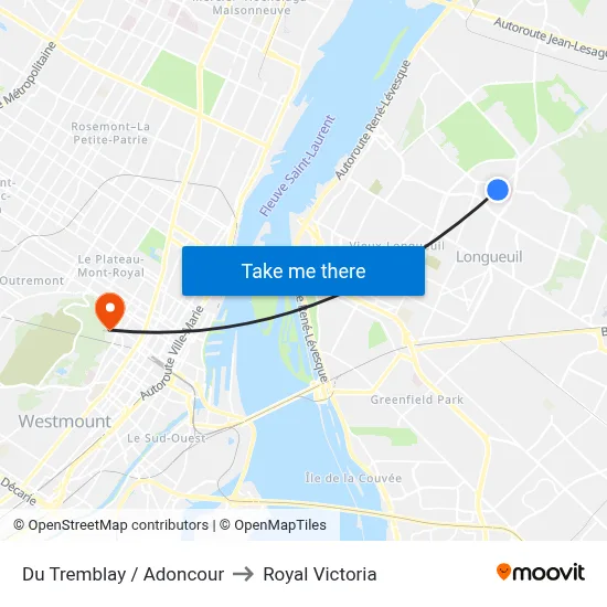 Du Tremblay / Adoncour to Royal Victoria map