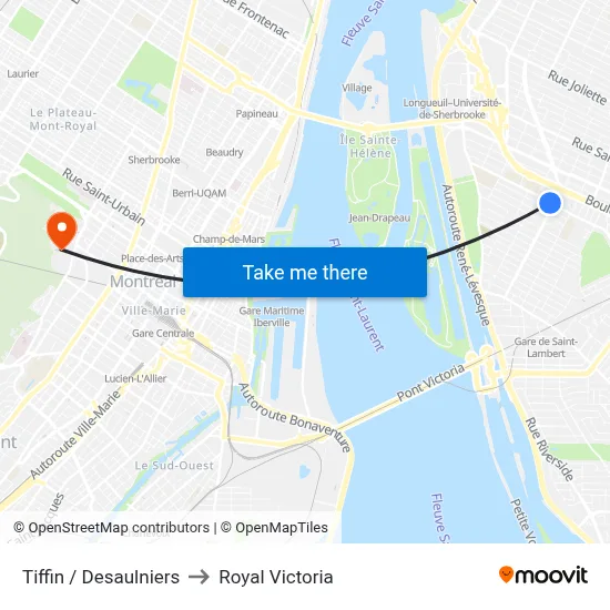 Tiffin / Desaulniers to Royal Victoria map
