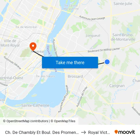 Ch. De Chambly Et Boul. Des Promenades to Royal Victoria map