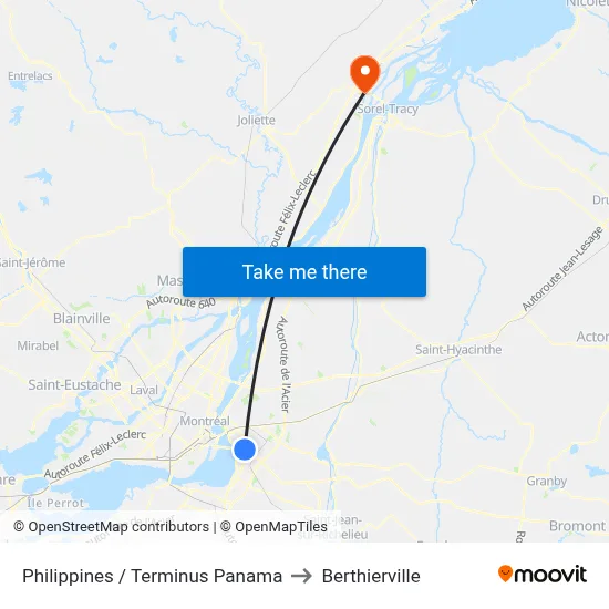 Philippines / Terminus Panama to Berthierville map