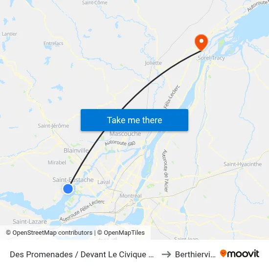 Des Promenades / Devant Le Civique 2501 to Berthierville map