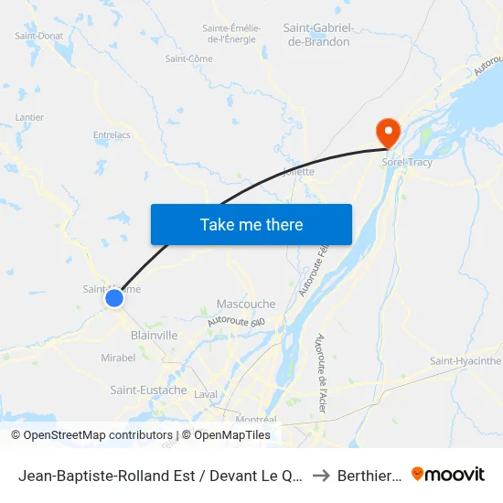 Jean-Baptiste-Rolland Est / Devant Le Quartier 50+ to Berthierville map