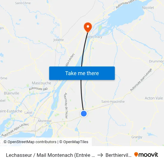 Lechasseur / Mail Montenach (Entrée 6) to Berthierville map