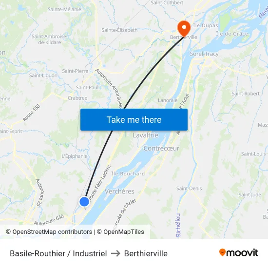 Basile-Routhier / Industriel to Berthierville map