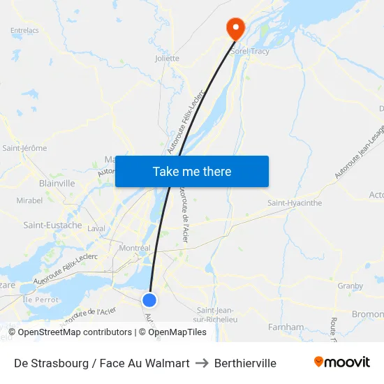 De Strasbourg / Face Au Walmart to Berthierville map