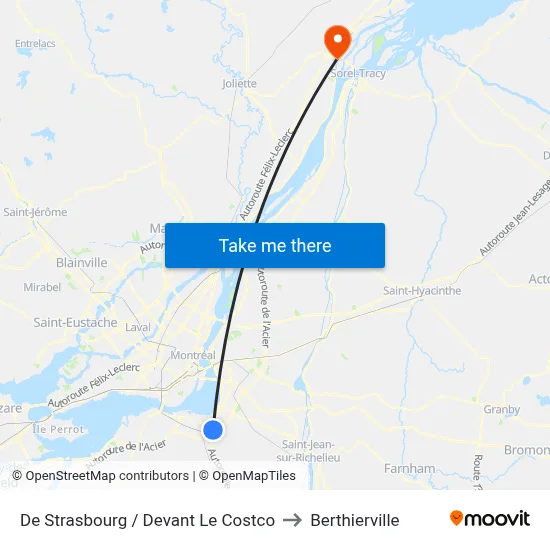 De Strasbourg / Devant Le Costco to Berthierville map