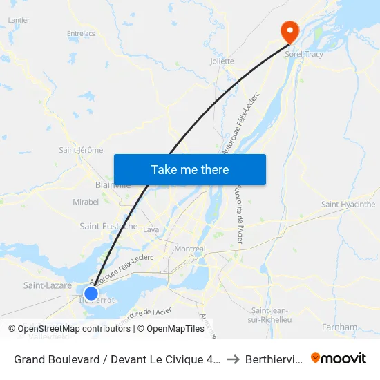 Grand Boulevard / Devant Le Civique 400 to Berthierville map