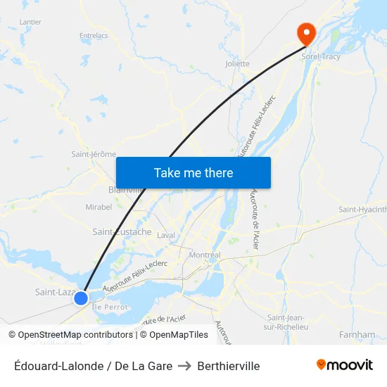 Édouard-Lalonde / De La Gare to Berthierville map