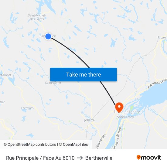 Rue Principale / Face Au 6010 to Berthierville map