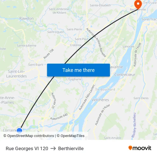 Rue Georges VI 120 to Berthierville map