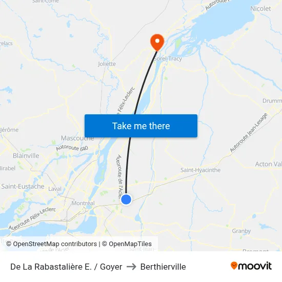 De La Rabastalière E. / Goyer to Berthierville map