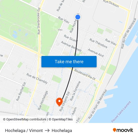 Hochelaga / Vimont to Hochelaga map