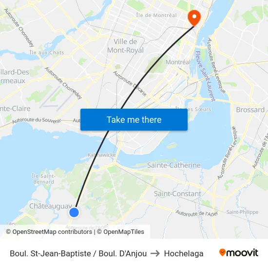 Boul. St-Jean-Baptiste / Boul. D'Anjou to Hochelaga map