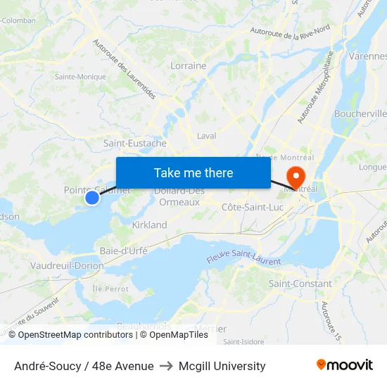 André-Soucy / 48e Avenue to Mcgill University map