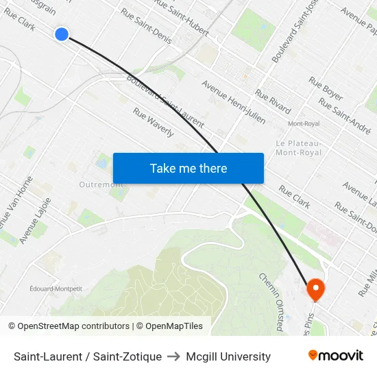 Saint-Laurent / Saint-Zotique to Mcgill University map