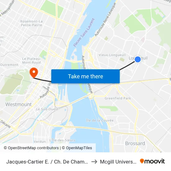 Jacques-Cartier E. / Ch. De Chambly to Mcgill University map