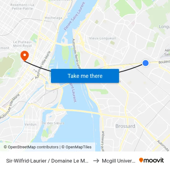 Sir-Wilfrid-Laurier / Domaine Le Marquis to Mcgill University map