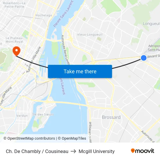 Ch. De Chambly / Cousineau to Mcgill University map