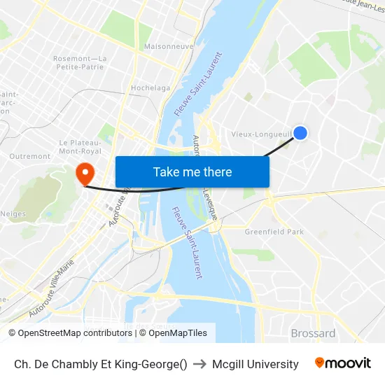 Ch. De Chambly Et King-George() to Mcgill University map