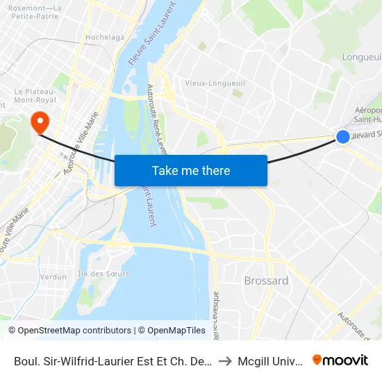 Boul. Sir-Wilfrid-Laurier Est Et Ch. De Chambly() to Mcgill University map