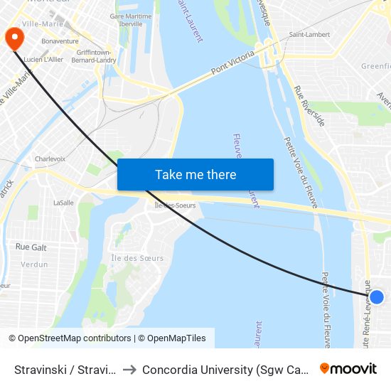 Stravinski / Stravinski to Concordia University (Sgw Campus) map