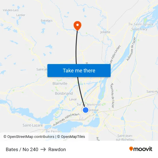 Bates / No 240 to Rawdon map
