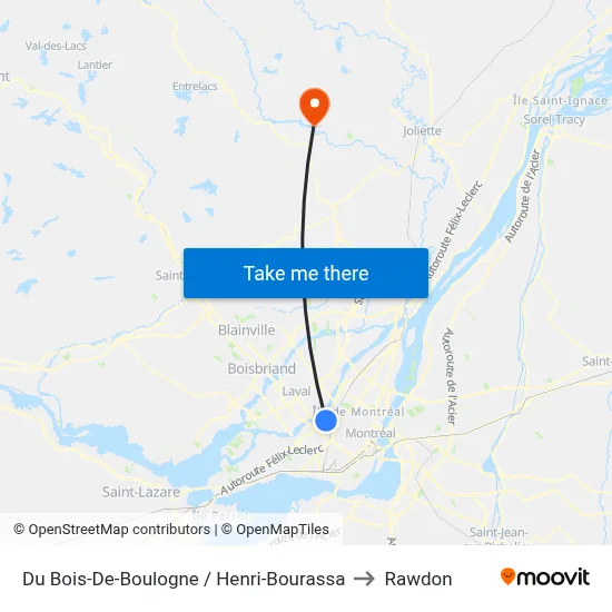 Du Bois-De-Boulogne / Henri-Bourassa to Rawdon map