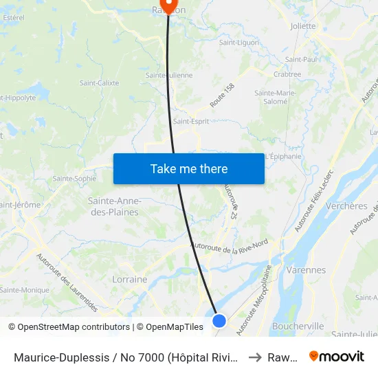 Maurice-Duplessis / No 7000 (Hôpital Rivière-Des-P to Rawdon map