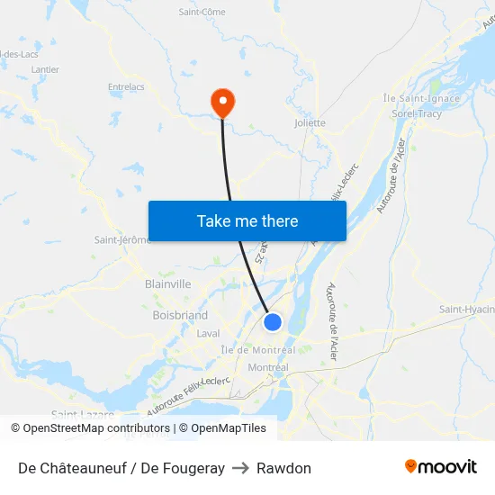 De Châteauneuf / De Fougeray to Rawdon map