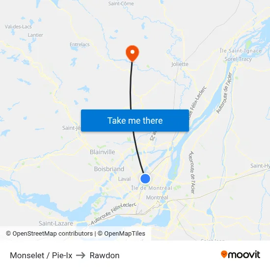 Monselet / Pie-Ix to Rawdon map