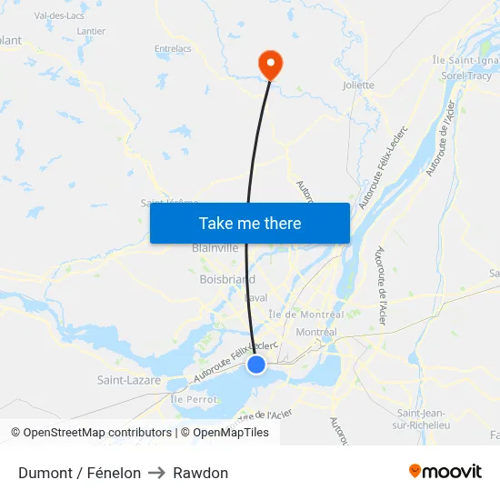 Dumont / Fénelon to Rawdon map