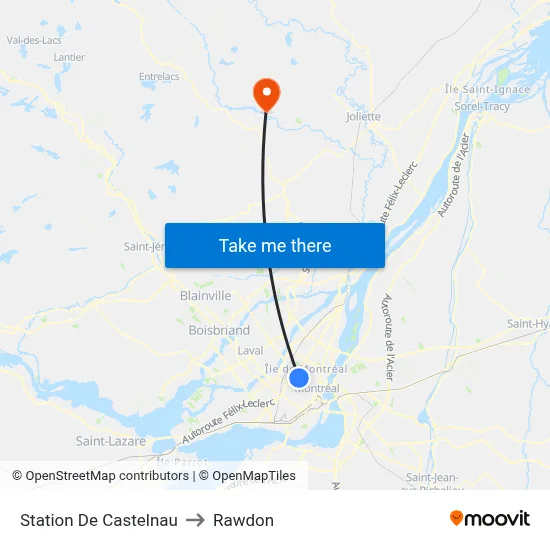 Station De Castelnau to Rawdon map