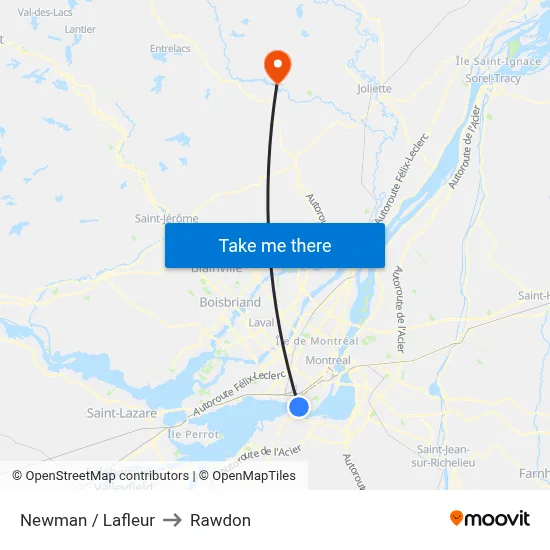 Newman / Lafleur to Rawdon map