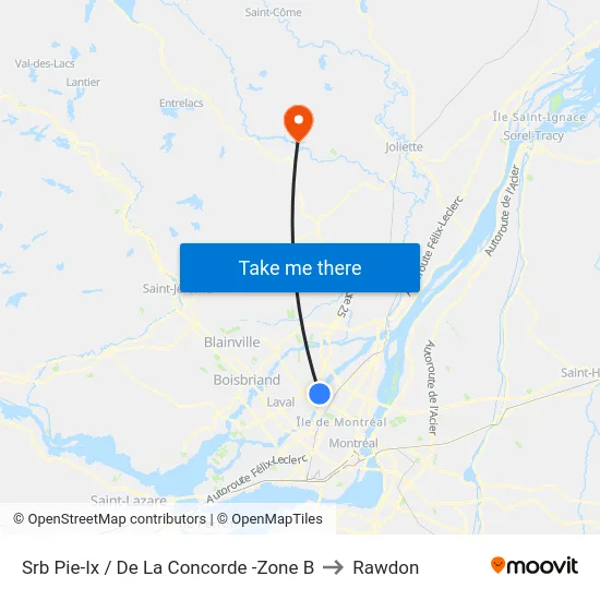 Srb Pie-Ix / De La Concorde -Zone B to Rawdon map