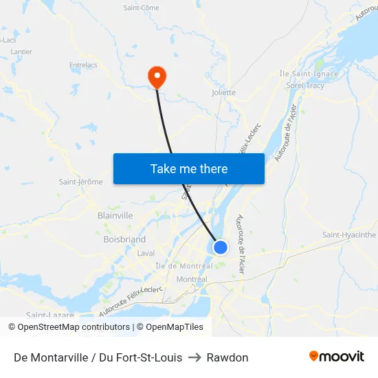 De Montarville / Du Fort-St-Louis to Rawdon map