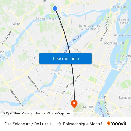 Des Seigneurs / De Lussière to Polytechnique Montréal map