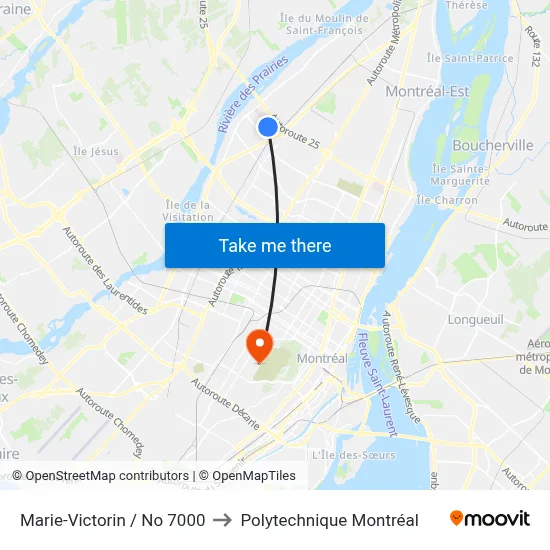 Marie-Victorin / No 7000 to Polytechnique Montréal map