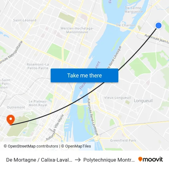 De Mortagne / Calixa-Lavallée to Polytechnique Montréal map