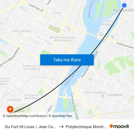 Du Fort-St-Louis / Jean Coutu to Polytechnique Montréal map