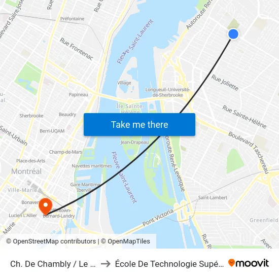 Ch. De Chambly / Le Moyne O. to École De Technologie Supérieure (Éts) map