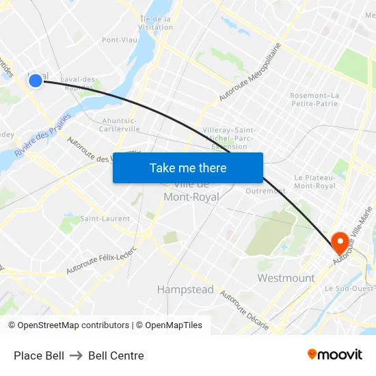 Place Bell to Bell Centre map