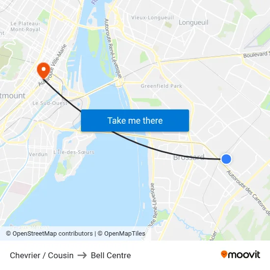 Chevrier / Cousin to Bell Centre map
