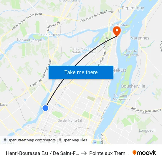Henri-Bourassa Est / De Saint-Firmin to Pointe aux Trembles map