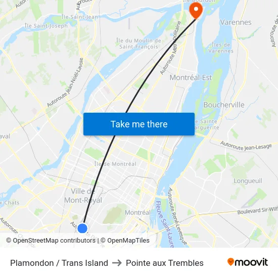 Plamondon / Trans Island to Pointe aux Trembles map