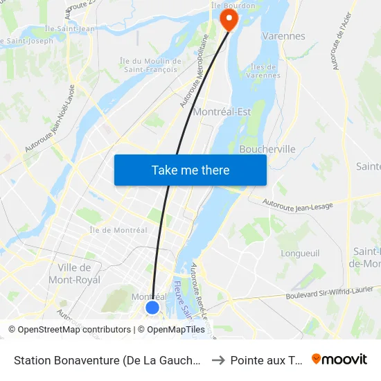 Station Bonaventure (De La Gauchetière / Mansfield to Pointe aux Trembles map