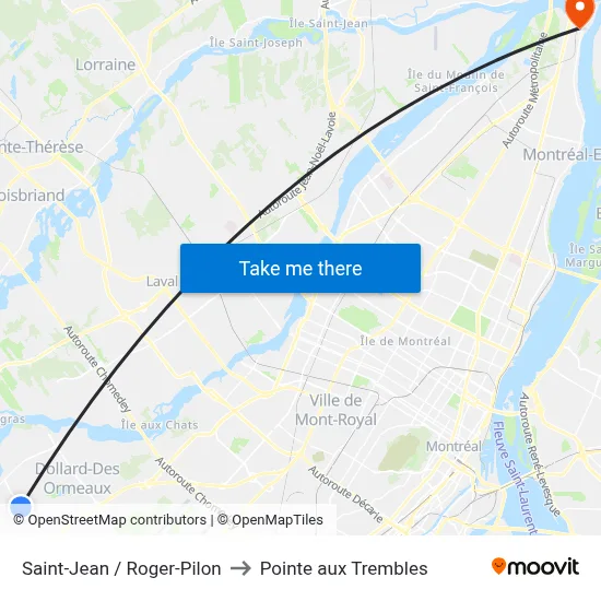 Saint-Jean / Roger-Pilon to Pointe aux Trembles map