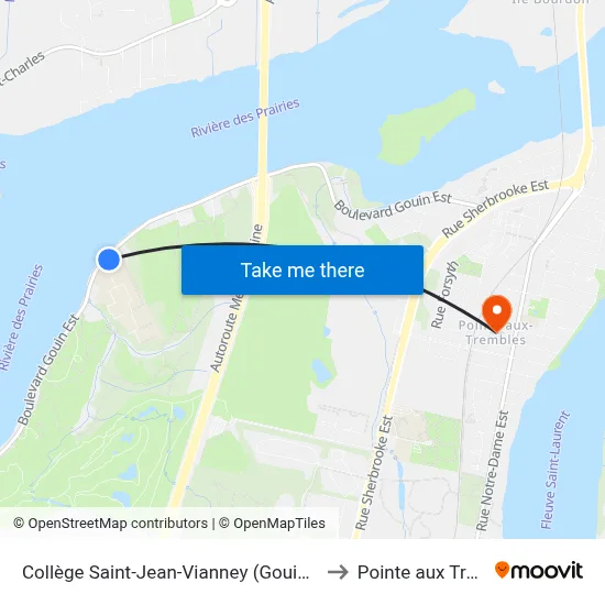 Collège Saint-Jean-Vianney (Gouin / No 12630) to Pointe aux Trembles map