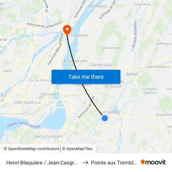 Henri-Blaquière / Jean-Casgrain to Pointe aux Trembles map